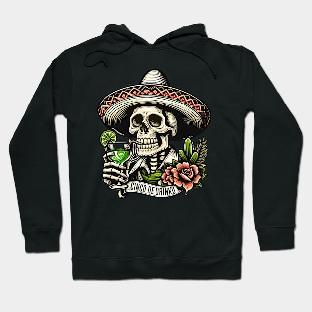 Cinco De Mayo Skull Hoodie by BeanStiks